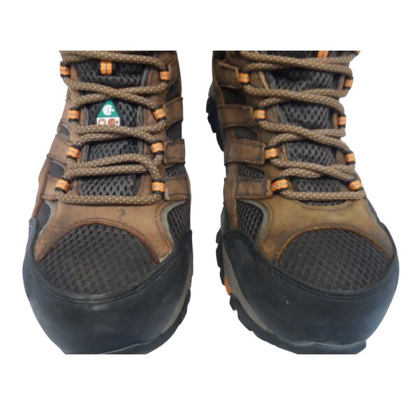 MERRELL Men's MOAB 2 VERTEX MID Waterproof Composite Toe Work Boot Brown 9.5W - Picture 7 of 9